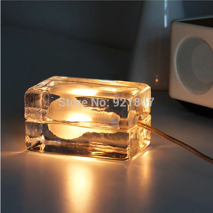 ֽ  ̺    Unqiue DesignBulb  ũ  ũ  Ƽ  ̺ Ʈ/Newest Bricks Table Lamp Clear Glass Unqiue DesignBulb Decoration Desk Lamp Cre